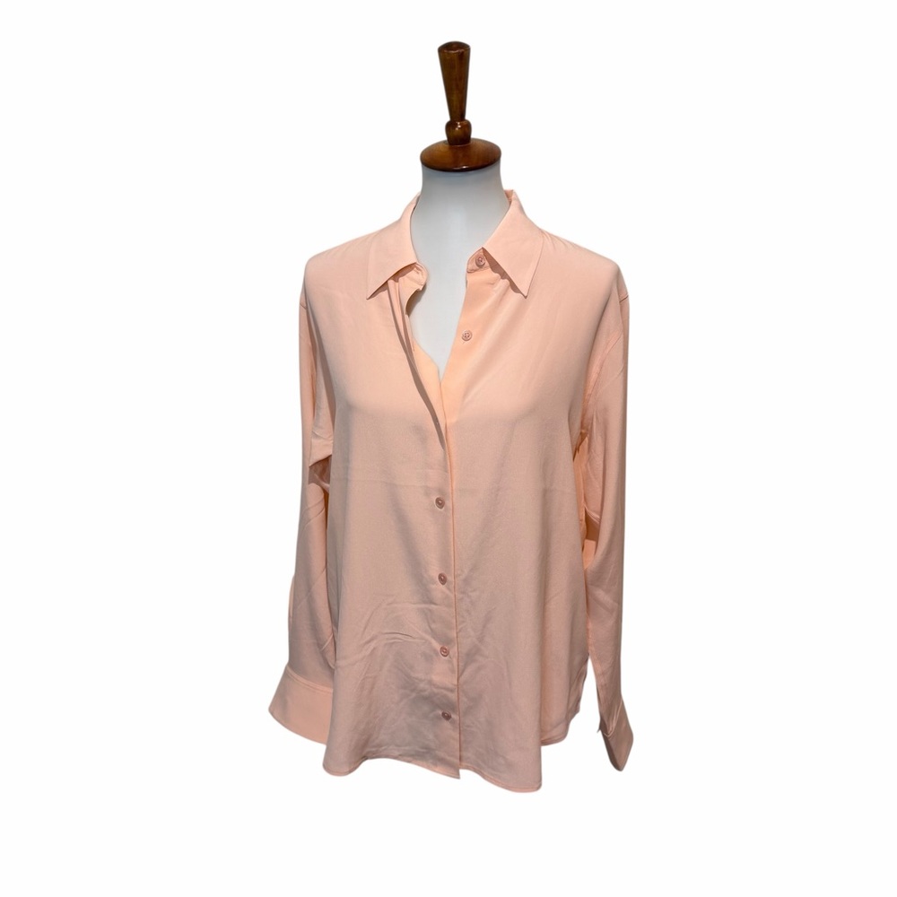 Equipment Femme Button Down Shirt 100% Silk Blossom Pink Size Large